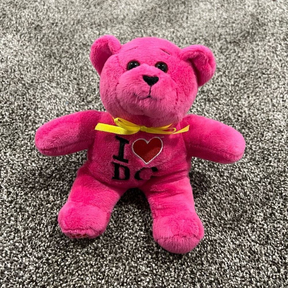 I heart DC beanie plush bear with US flag